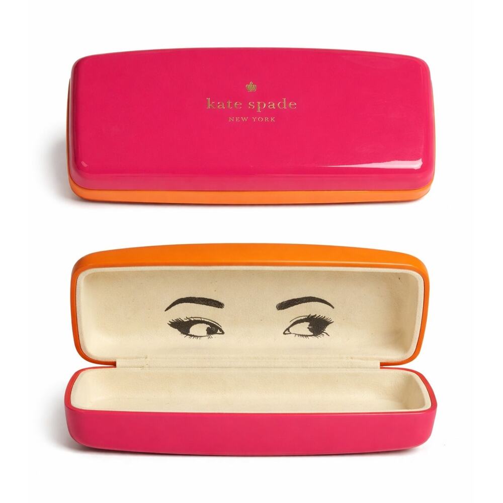 Kate Spade New York Pink Orange Hard Shell Sunglasses Case